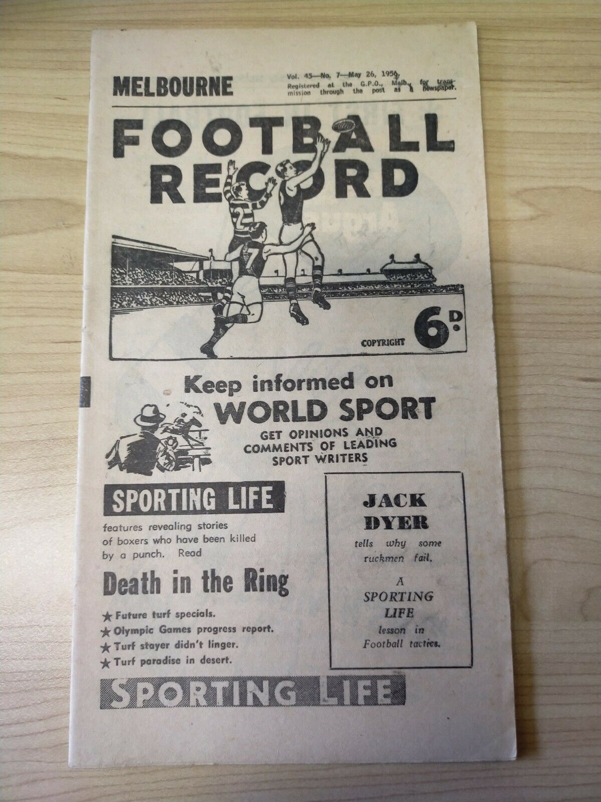 VFL 1956 May 26 Football Record Melbourne v Collingwood