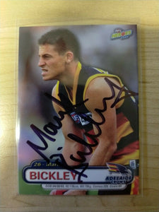 2001 AFL Heroes Mark Bickley Adelaide Hand Signed Football Card