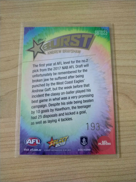 2019 Select Tie Dye Starburst Andrew Brayshaw Fremantle