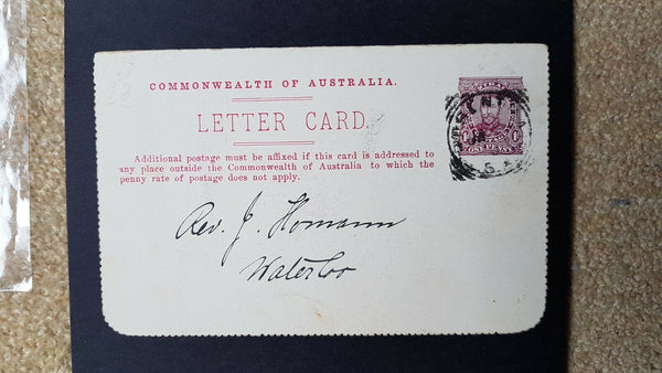 Australia Letter Card 1d full face KGV Glenelg South Australia used LC 11-54D