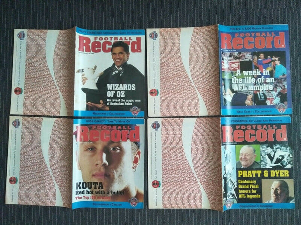 Lot Of 1996 AFL Football Records Collingwood Games x 21