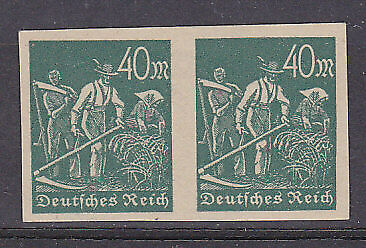 Germany SG  255 1923 40m green Michel 244 Proof pair