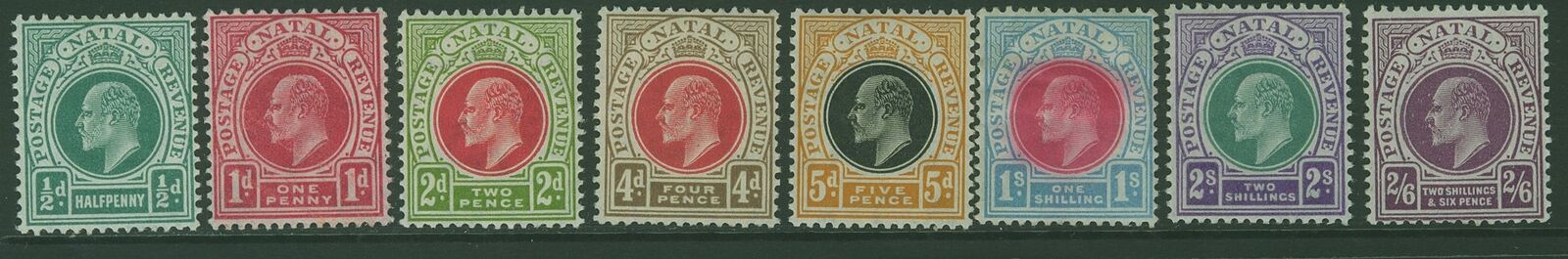 Natal South Africa SG 146/57KEVIl Set of 9 MH