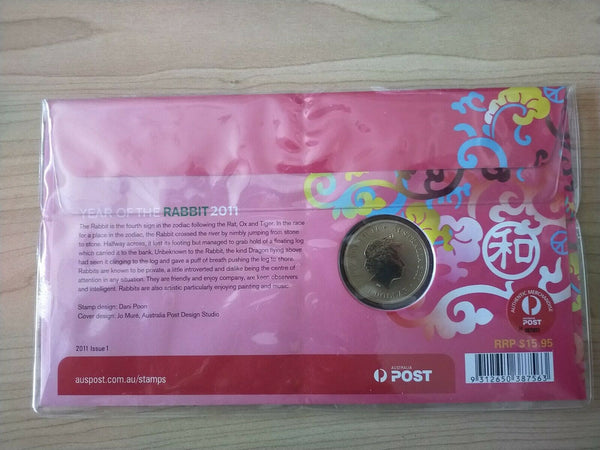 Australia 2011 One Dollar $1 Chinese Lunar New Year of the Rabbit PNC First Day Of Issue