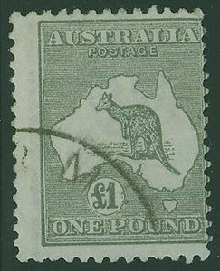 Australia SG 75 £1 One Pound Grey Kangaroo 3rd Watermark  CTO Stamps