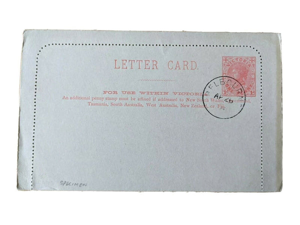 Victoria Australian States Postal stationery Letter Card LC13 error CTO