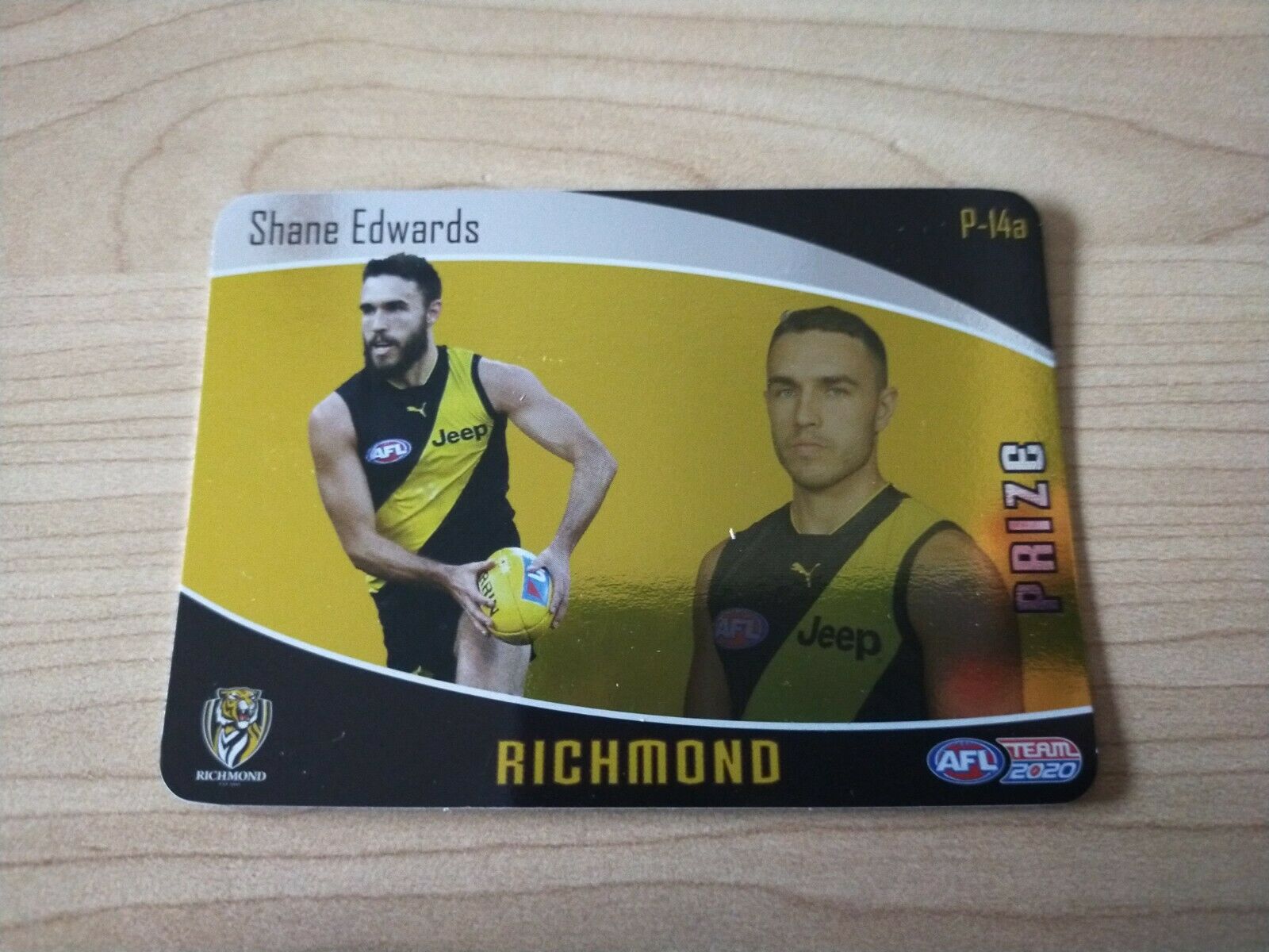 2020 Teamcoach Prize Football Card Shane Edwards Richmond P-14a