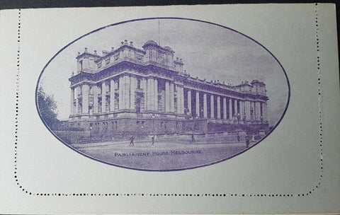 Australia Letter card 1d KGV Parliament house Melbourne ACSC LC 18-