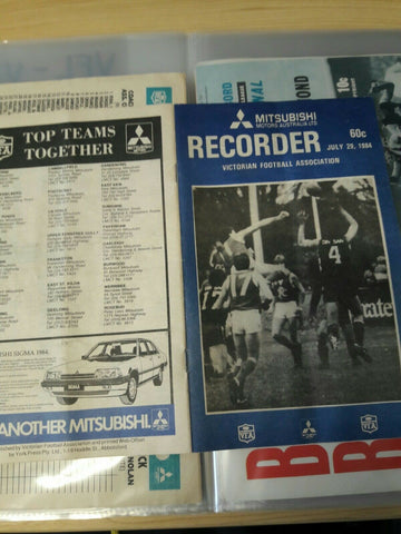 Football 1984 VFA Victorian Football Association Record Magazine July 29 Preston v Port Melbourne
