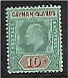 Cayman Islands West Indies Caribbean 10s green and red/green KEVII SG 34 MLH