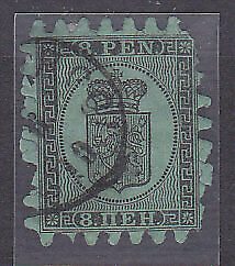 Finland Michel 6B  8p black on green. Used