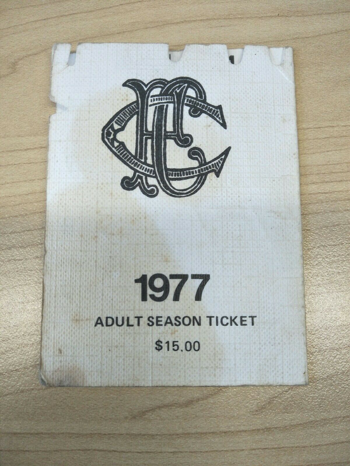 VFL 1977 Collingwood Football Club Season Ticket No. 1814