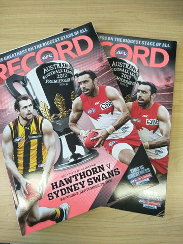 2012 AFL Grand Final Hawthorn v Sydney Football Record