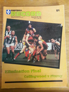 VFL 1984 Football Record Collingwood v Fitzroy Elimination Final Sept 8