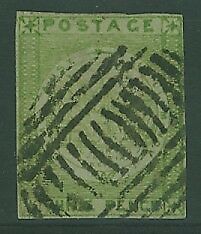 NSW Australian States SG 42 3d yellow-green beehive fishing Used Stamp