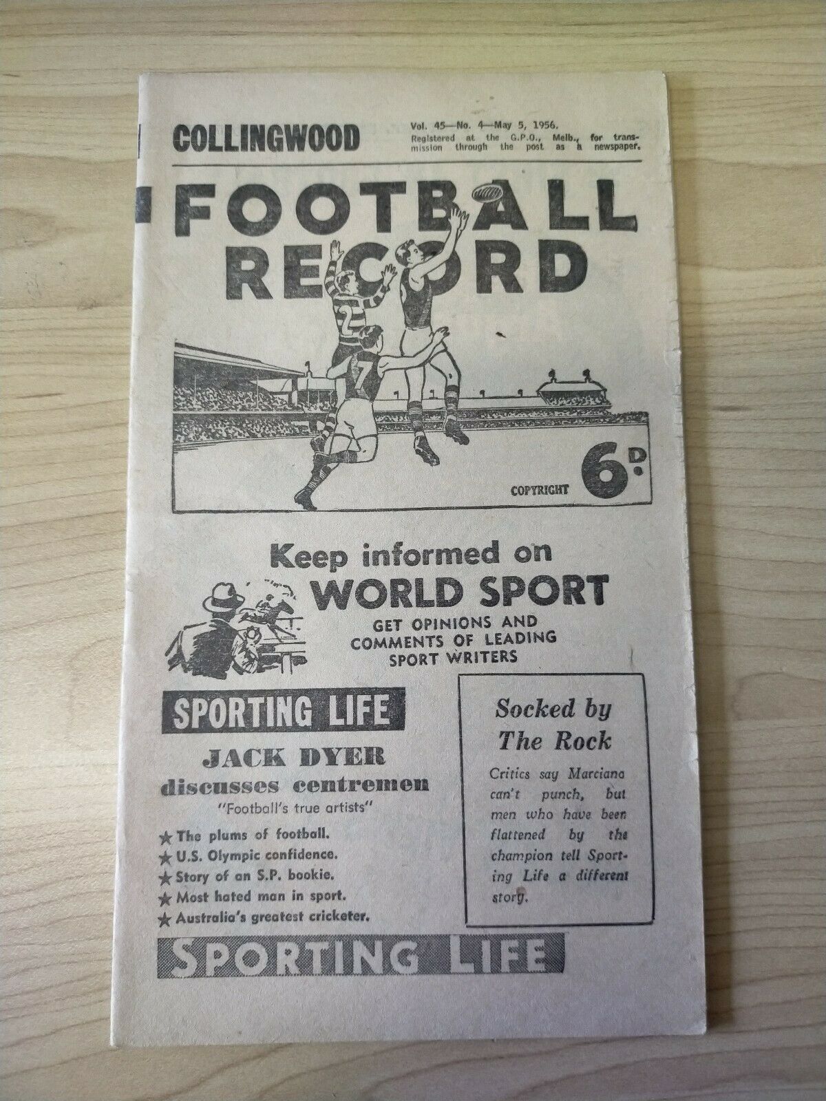 VFL 1956 May 5 Football Record Collingwood v Footscray