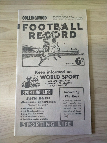 VFL 1956 May 5 Football Record Collingwood v Footscray