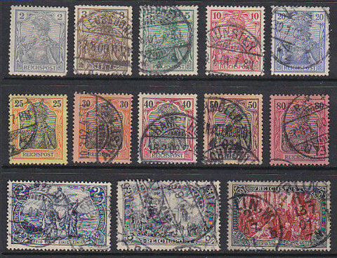 Germany SG   52-65 1899 Reichpost set to 5m ex 1m (64 type II) Used.
