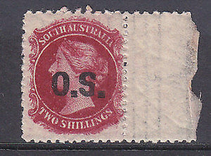 SA Australian States SG O21 2/- carmine Comb. Perf 10 top x 11½ optd OS MUH