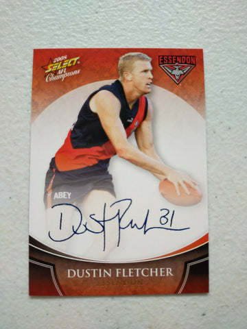 2008 Select AFL Champions Foil Signature Card Dustin Fletcher Essendon