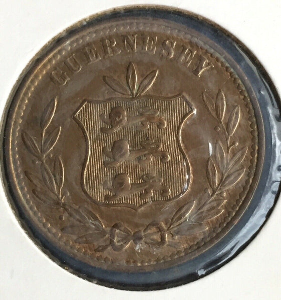Guernsey 1868 8 Doubles Extremely Fine Condition