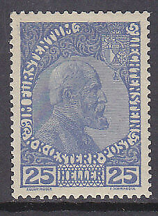 Liechtenstein SG  6 25h ultramarine Michel 3b MLH