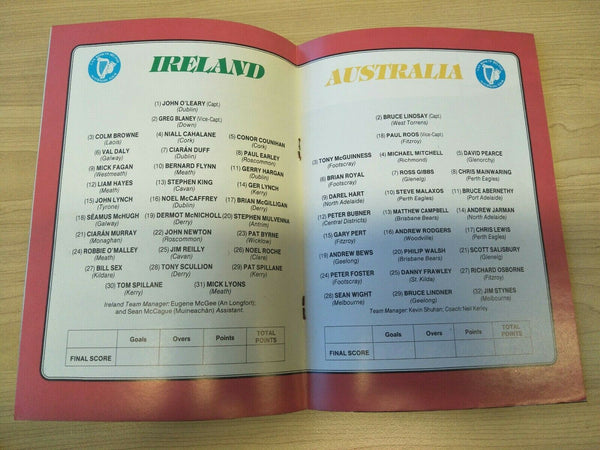 Football 1987 International Rules Record Ireland v Australia (Ireland Edition) Rare
