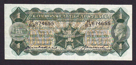 Australia R25 £1 One Pound Banknote Kell/Heathershaw EF