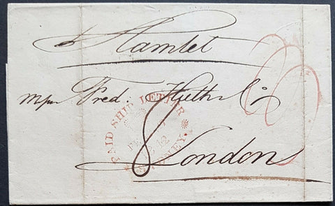 NSW Pre stamp ship letter Sydney Fe 17 1842 to London arrived 23rd Ju 1842