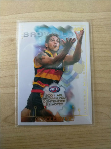 2002 Select Exclusive Gold Brownlow Contender Andrew McLeod Adelaide BC7