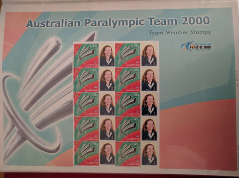 Australia SES 2000 Paralympic Team Member Stamps Amy Winter