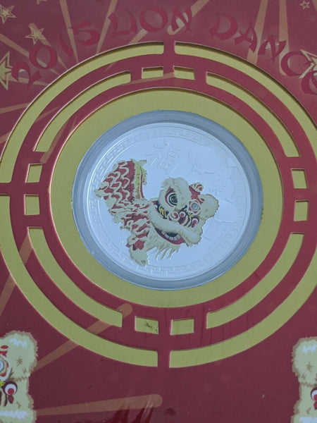 Australia 2015 Perth Mint Lion Dance Coloured Proof Silver Coin
