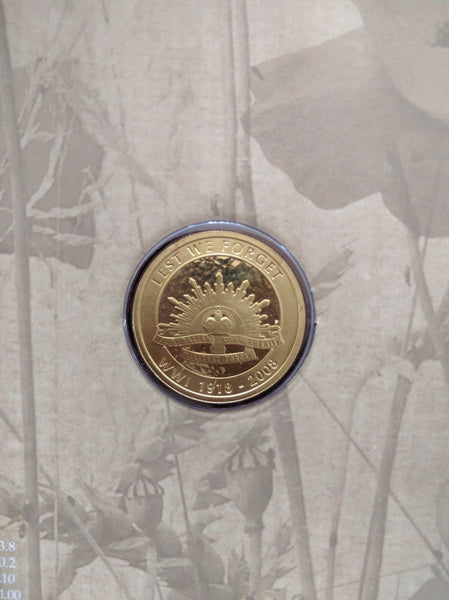2008 AUSTRALIA LEST WE FORGET STAMP AND COIN FOLDER LIMITED EDITION 0997/1000