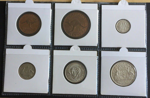 Australia 1961 Pre Decimal 6 Coin Set IDEAL BIRTHDAY GIFT