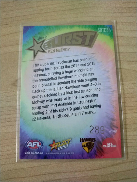 2019 Select Tie Dye Starburst Ben McEvoy Hawthorn