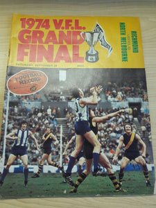 VFL 1974 Grand Final Football Record Richmond v North Melbourne