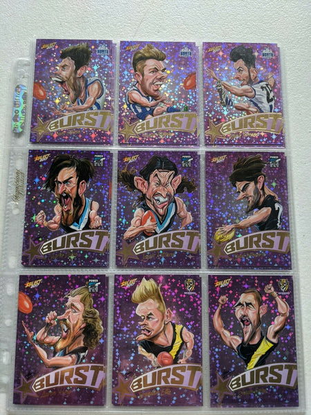 2017 AFL Select Footy Stars Purple Burst Complete Set of 72