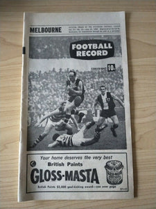 VFL 1968 June 15 Football Record Melbourne v Richmond