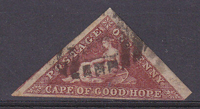 Cape of Good Hope South Africa SG 5b, 1d Deep rose-red Triangle Used Stamp