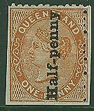 Queensland Australian States SG 151a Surch ½d on 1d Die II Mint Hinged