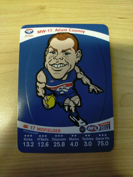 2011 Teamcoach Magic Wildcard Printing Error Card Adam Cooney Western Bulldogs