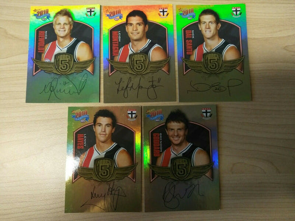 2010 Select Champions Gold Force Signature Team Set Of 5 Cards St Kilda Saints