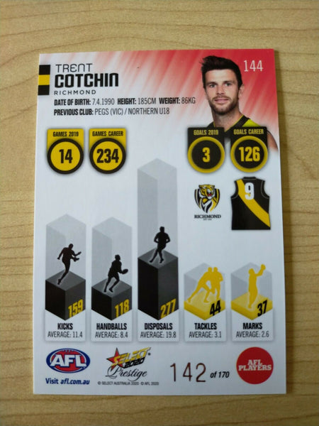 2020 Select Prestige Red Parallel Trent Cotchin Richmond No. 142/170