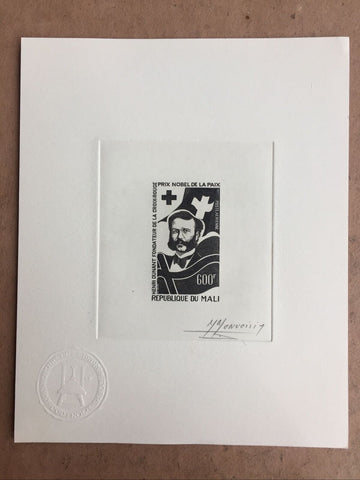 Mali 1977 Henri Dunant Red Cross 600f. Artist Signed Die Proof SG599