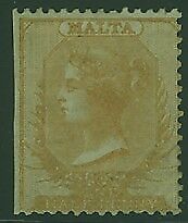 Malta Queen Victoria SG 3  1860 ½d buff  Mint with RPSL Certificate