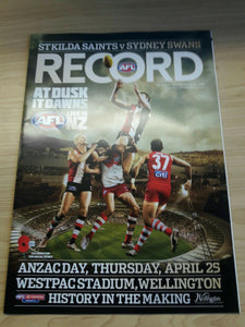 St Kilda Anzac Day Played In New Zealand Rare Footy Record