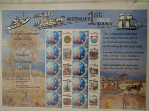 Australia 2004 150 Years of Australia First Public Railway. Limited Edition stamp sheet