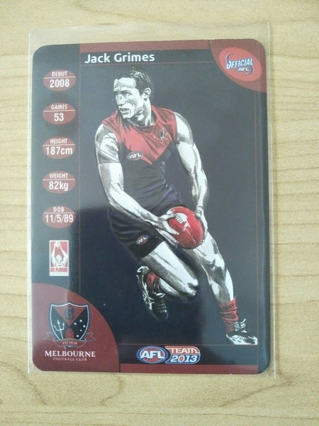 2013 AFL Teamcoach Cards Star Wild Card Jack Grimes Melbourne Demons