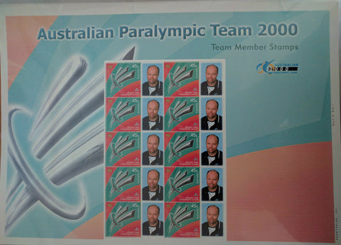 Australia Post 2000 Paralympic Team Member Stamps David Hall