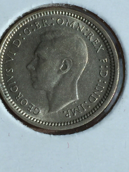 Australia 1947 Threepence 3d Extended ‘7’ Variety Uncirculated